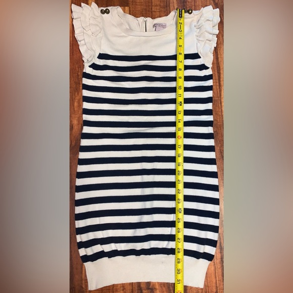 Glimmer by JJ Basics - Ruffled cap sleeve striped sweater dress - Picture 7 of 8